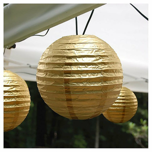1-20X Gold Round Japanese Paper Lantern 20/30/40cm Party Passage Festival Decor