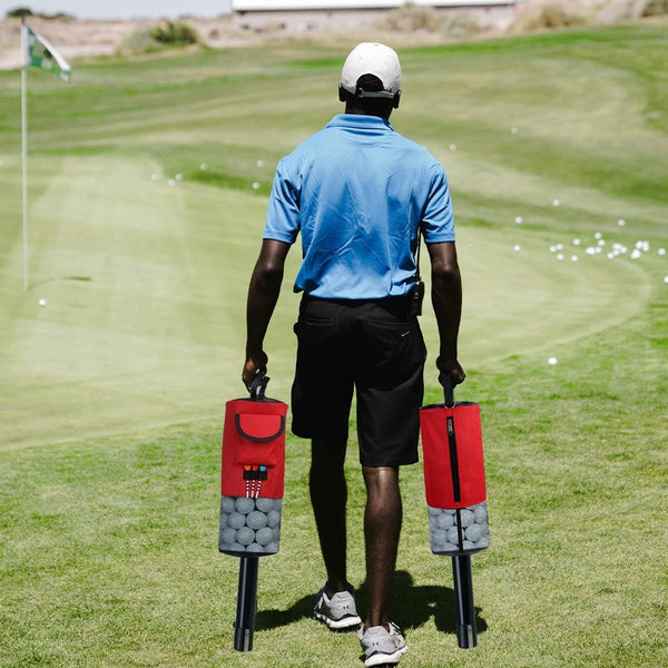 2PCS Golf Ball Pick-Up Retriever Tube Practice Shag Bag Holder