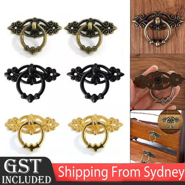 5PCS Vintage Handles Cabinet Drawer Cupboard Door Iron Pulls Knobs Hardware AUS