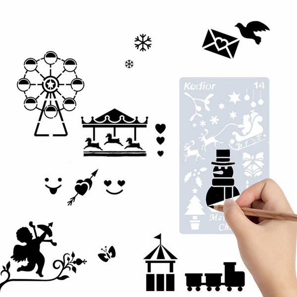 20x Bullet Journal Stencil Plastic Planner Stencils Notebook Diary Scrapbook DIY