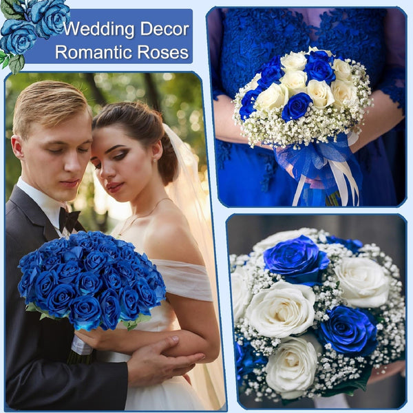 24PCS Artificial Rose Flowers Long Stem Silk Bouquet Wedding Home Decor