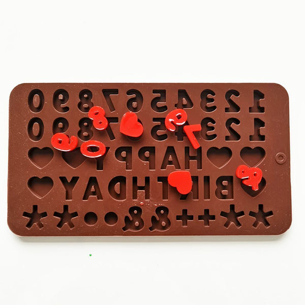 Happy Birthday Alphabet Number Silicone Mold Chocolate Cake Ice Jelly Tray Mould