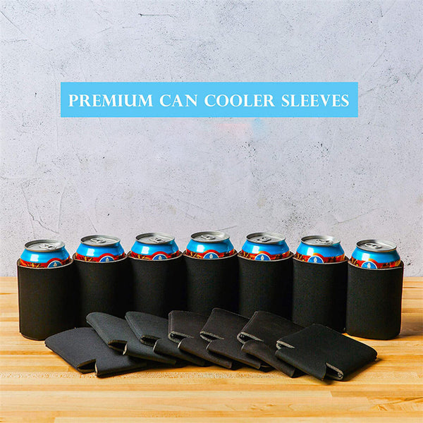 100PCS Black Blank Can Stubby Cooler Holder Sleeve Sublimation Heat Transfer AU