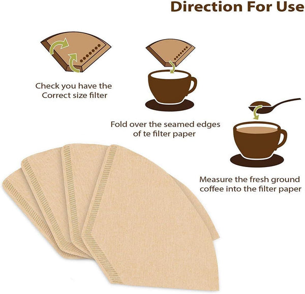 500PCS Coffee Filter Paper Natural Disposable Drip Coffee Filters 102 Size