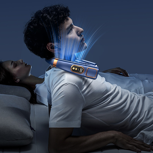8000mAh Hanging Cooler with LED Lights Neck Fan Cooling Neckband Digital Display