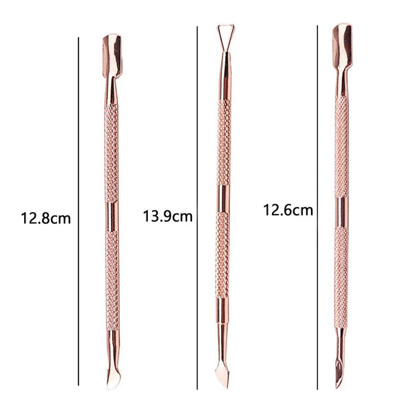 3pcs Cuticle Peeler Scraper Remove Gel Nail Polish and Pusher Spoon Nail Cleaner