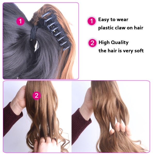 Tail Hair Pony Thick In Ponytail Hair Extensions Clip On Human Piece Claw As