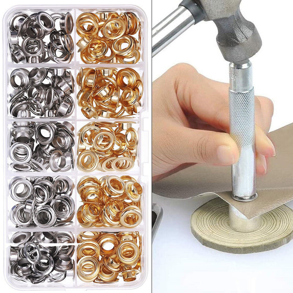 Brass Metal Eyelet Punch Die Kits Grommets Washer Leather Banner Eyelet Plier AU