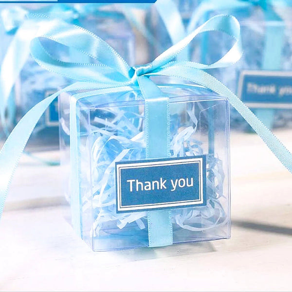 200pcs CLEAR PVC Gift Boxes Plastic Cube Transparent Display Case Square Box Pac
