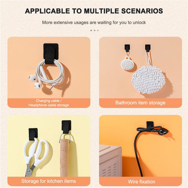 Reusable Self-adhesive Wire Organizer Fastening Cable Tie Data Storage Strap AU