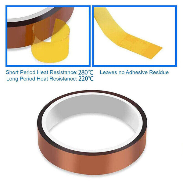 33M 5-25MM Kapton Tape High Temperature Heat Resistant Polyimide 3D Printer VIC