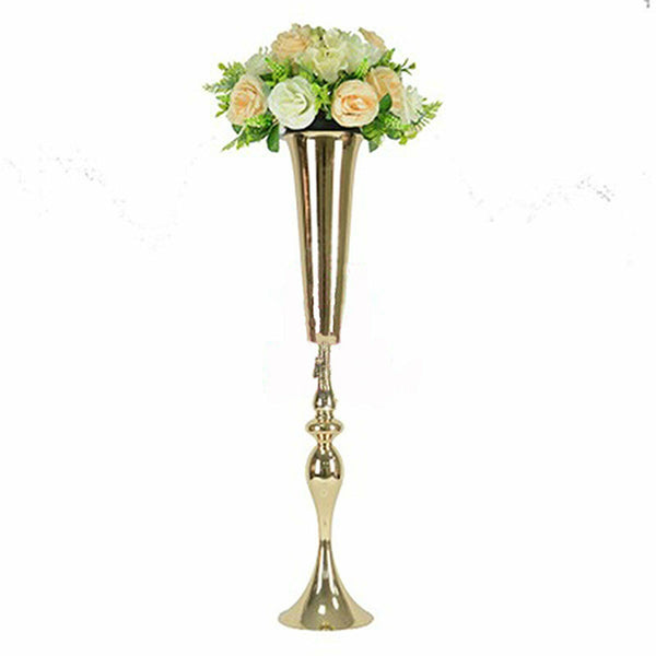90cm Gold Mermaid Horn Vase Iron Centrepiece Flower Vase Party Wedding Pot Decor