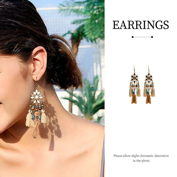 Chic Bohemian Dreamcatcher Tassel Earrings Geometric Design Women's Jewelry AU
