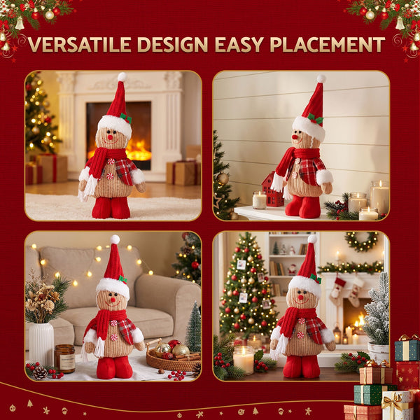 Jingle Jollys Christmas Gingerbread Man Standing Ornament Knitted Xmas Decor