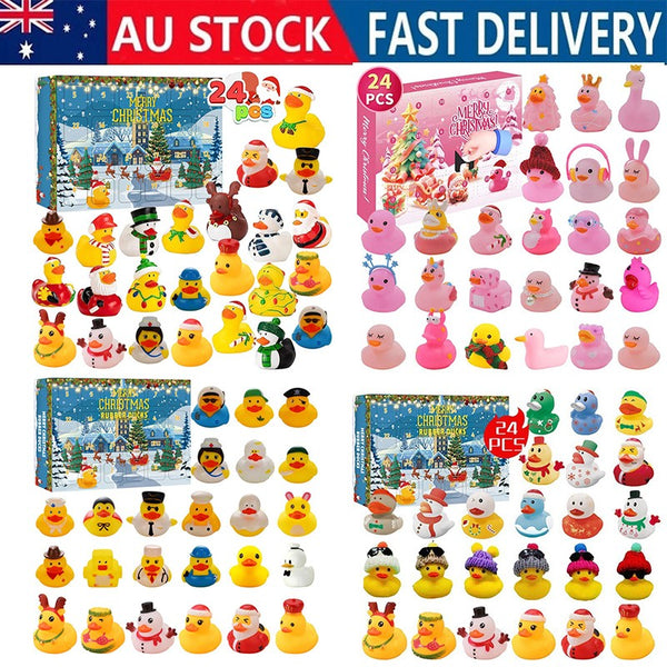 24 Days Countdown Rubber Ducks Christmas Advent Calendar Kids Toy Xmas Blind Box