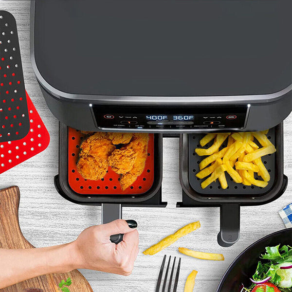 4pcs Reusable Air Fryer Liner Non-Stick Food-Grade Silicone Air Fryer Basket Mat