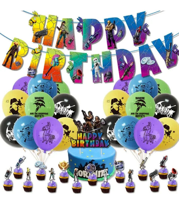Battle Royal Fortnite Party Set Party Supplies Birthday Gaming Decoration