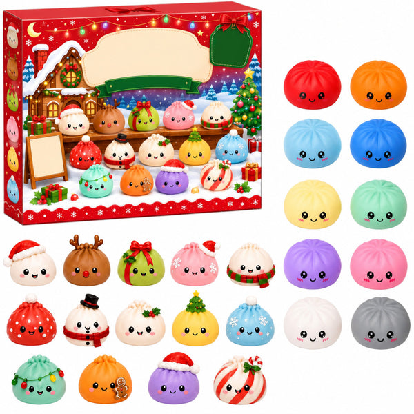 2026 Christmas Squishies Advent Calendar 24 Days Dumpling Toys Kid Xmas Gift New