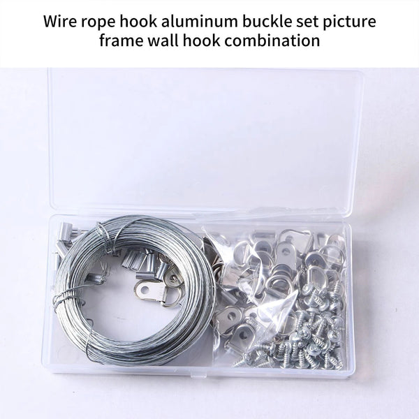 1/2Set Picture Hangers Hooks 30M Wire Photo Frame Hanging D Ring Stainless Steel