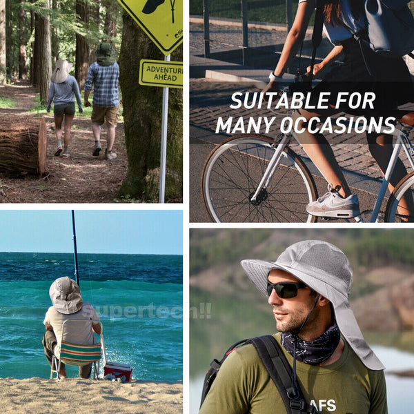 Neck Flap Cap Outdoor Hiking Fishing Hat Sport Sun Protection Wide Brim Cover