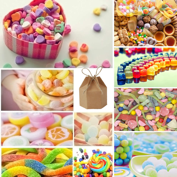 100 Pack Kraft Paper Candy Favor Boxes – Pillow Gift Boxes with Rope for Wedding, Christmas and Party Treats