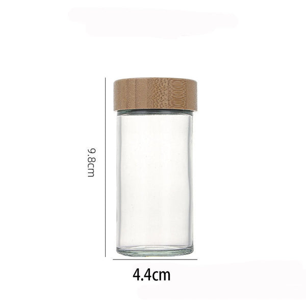 Glass Spice Jars 24 Pack – Airtight Bamboo Lid Spice Jar Set with Labels & Funnel