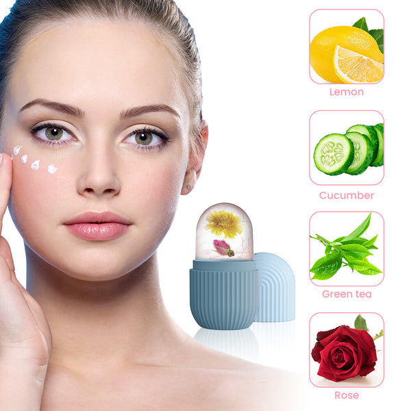 2PCS Silicone Ice Face Massager Facial Ice Mold Reusable Cooling Skincare Tool