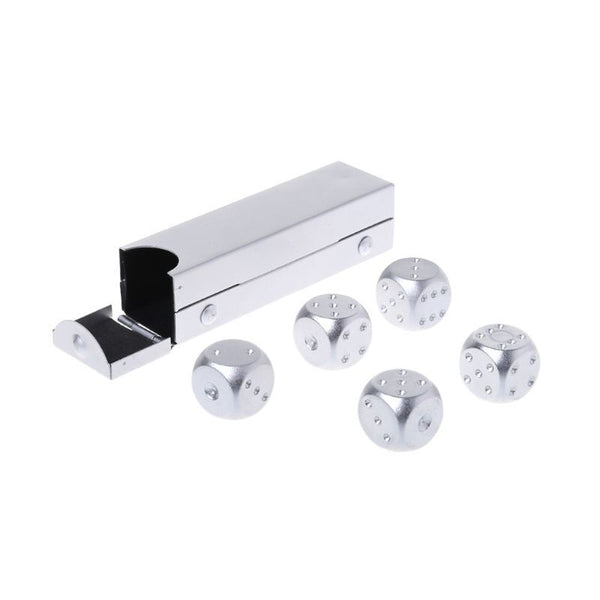 5pcs Aluminum Dice Set Send Box Metal Gifts Portable Six Sided Dice Game Dice AU