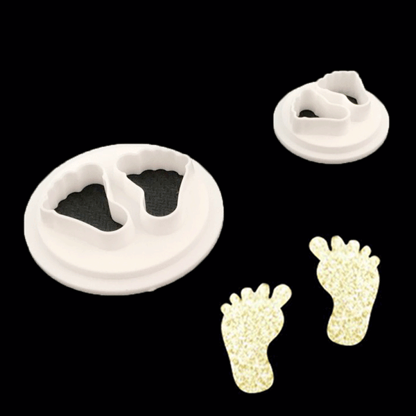 2PCS Newborn Mould Mold Cake Fondant Cutter Decoration Hot Baby Feet Sugarcraft