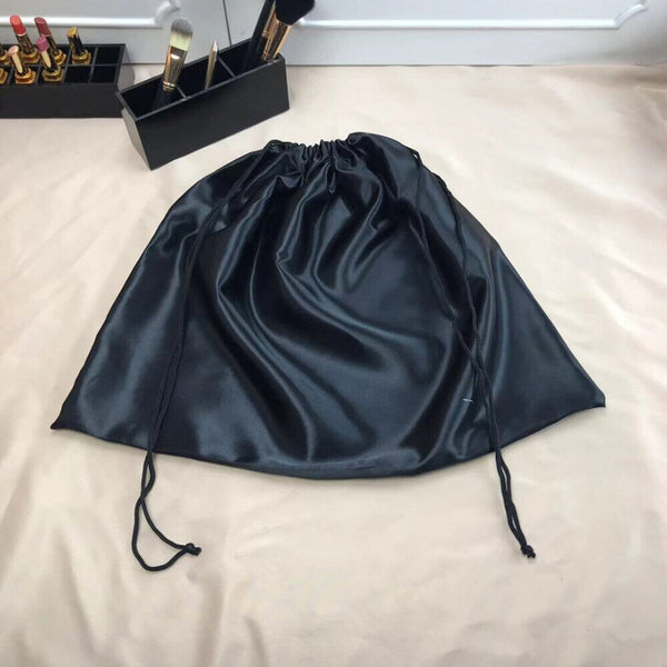 1x Black Satin Silk Storage Bag Drawstring Dust-Proof Pouch Pack Portable HotBag