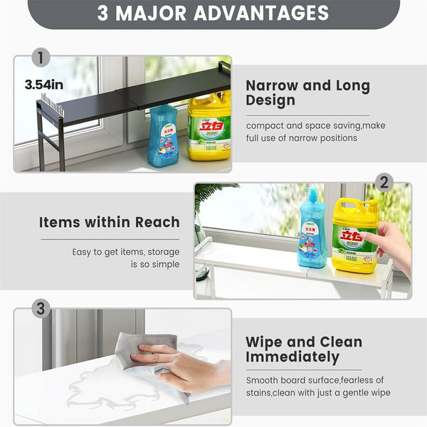 Extendable Shelf Bathroom Sink Shelving Kitchen Storage Organiser Holder Rack AU