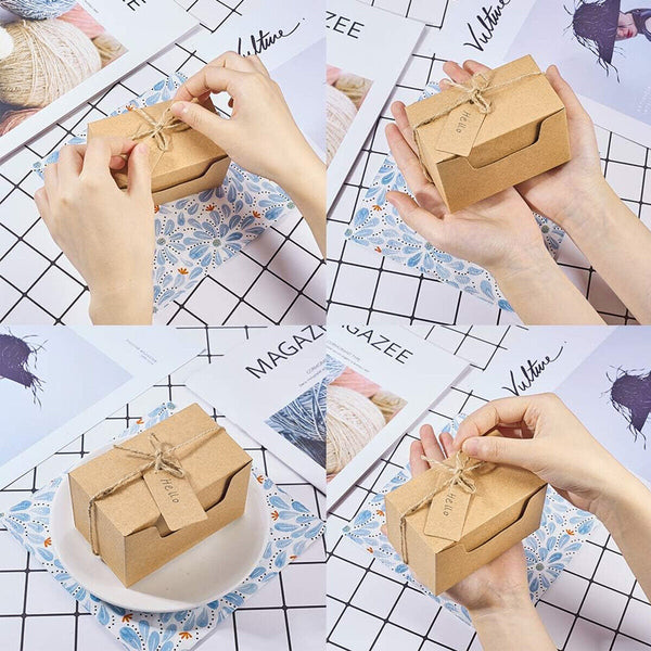 50pcs retro rectangular kraft paper wedding candy boxes gift packaging box AU