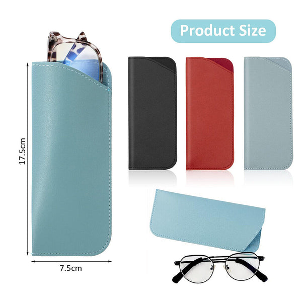 Leather Eyeglass Sunglasses Reading Glasses Case Soft Pouch Bag Pocket -3 Colour