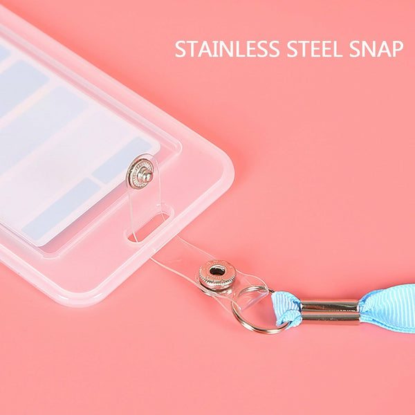 12pcs Quality Vertical Clear Card ID Holder Sleeve Office Name Tag Pass lanyard