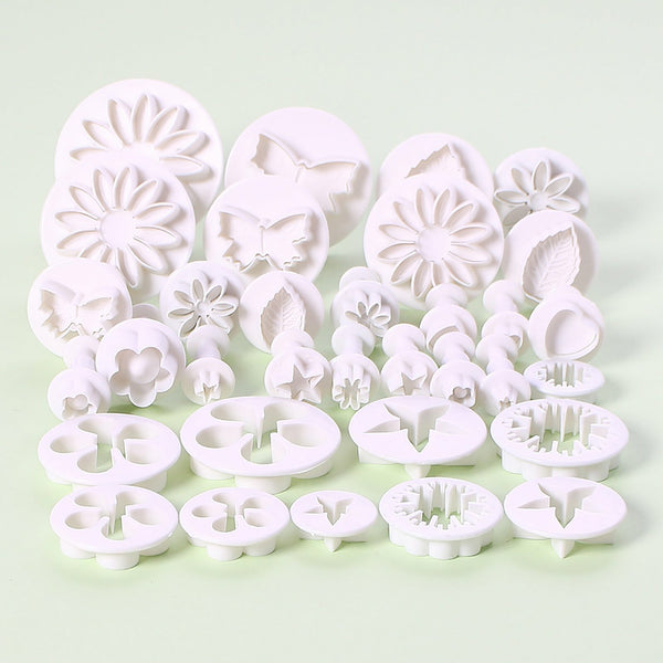 66pcs Sugarcraft Fondant Flower Mold Set | Cake Decorating Embossing Tools Kit