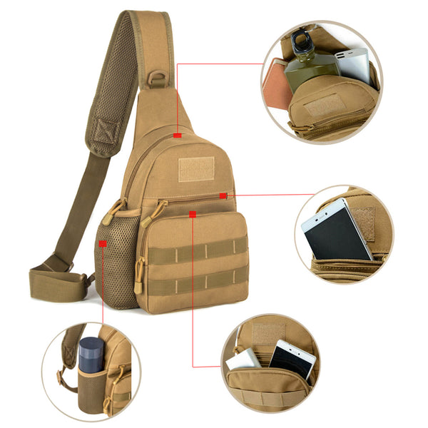 2PCS Men's Sling Bag Crossbody Chest Bag Outdoor Travel Shoulder Backpack