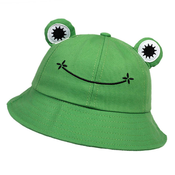 1/2x Adult Kid Frog Bucket Hat Outdoor Hiking Beach Fishing Cap Sunscreen Sunhat