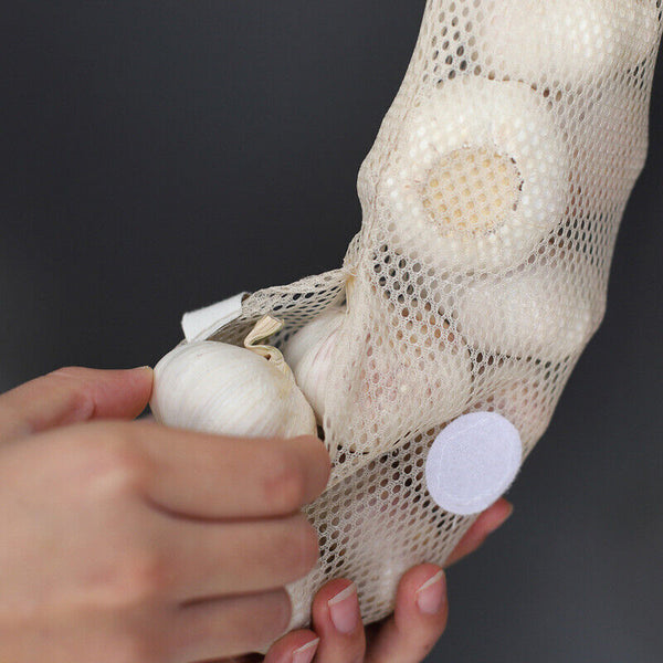 5pcs Vegetable Food Storage Bag Onion Garlic Hanging Bags Breathable Mesh Bag