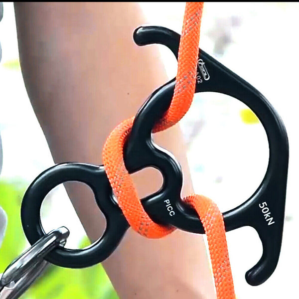 Rock Climbing Carabiner 50KN Descender Rappel Ring Buckle Rigging Belay Device