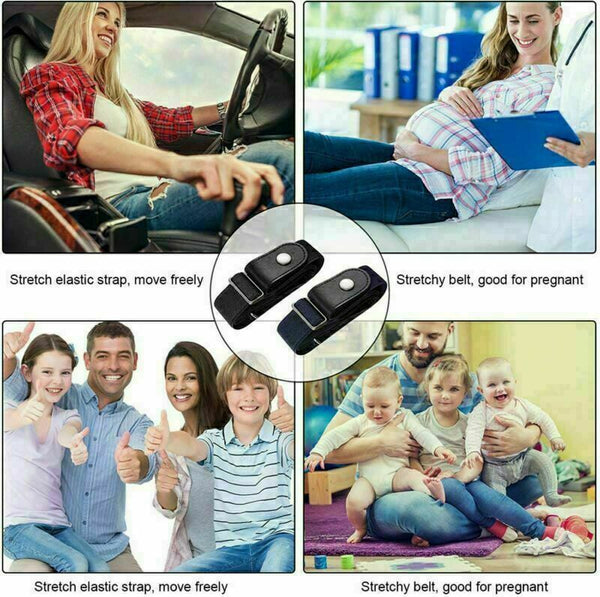 4X Buckle-free Stretch Elastic Belt Invisible No Bulge Hassle For Jean Women Men