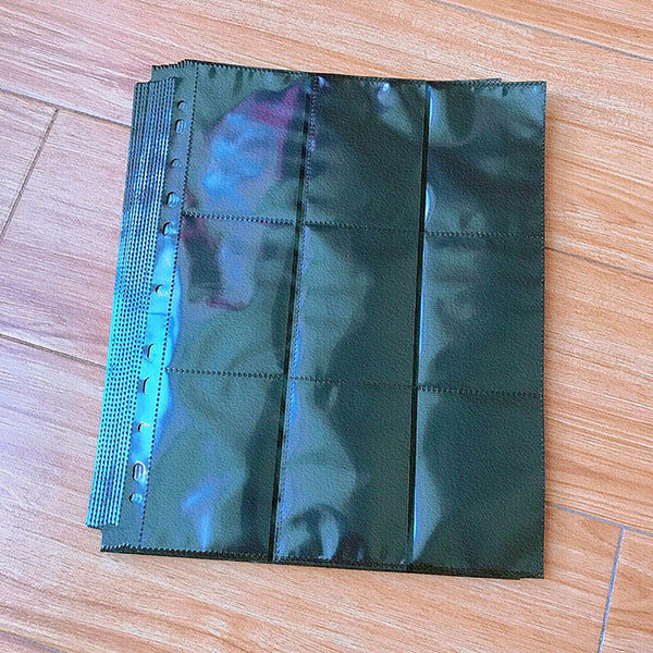 20 x 18-Pocket Card Binder Pages Black Sideload Baseball Trading Folder Storage