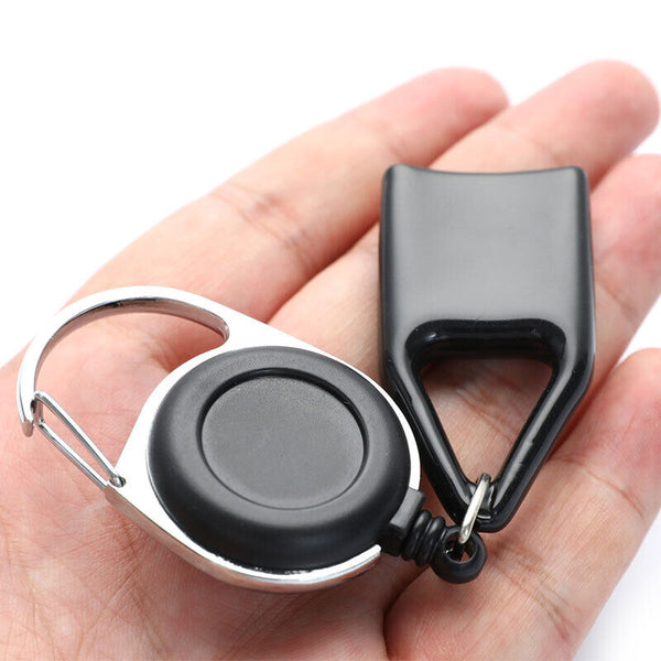15X Retractable Lighter Leash Clip Keychain Rubber Cover Large Maxi Bic Black