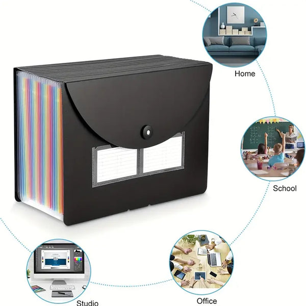 2PCS A4 Expanding File Organiser – 25 Pocket Document Storage Folder