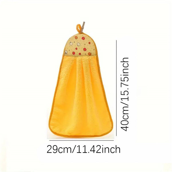 Coral Fleece Hand Towels Flower Kitchen Bath Hanging Water Absorbent Soft Wipe