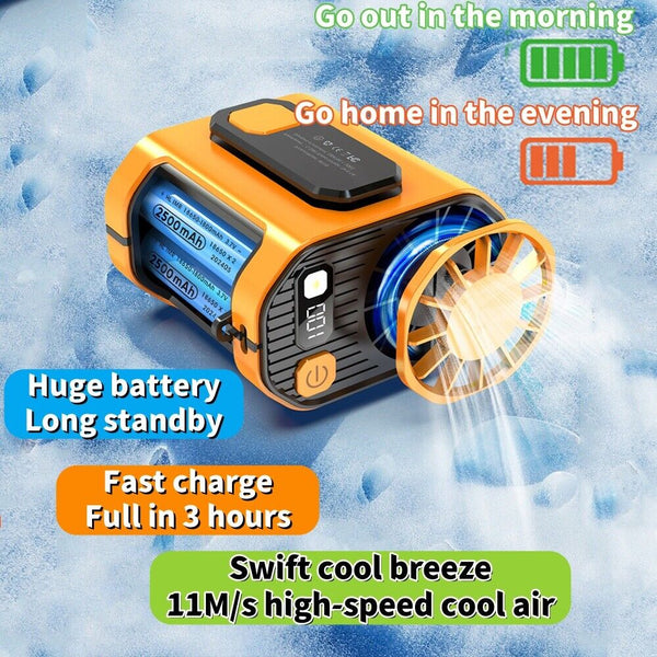 Portable Belt Fan Cooling Outdoor Personal Waist Clip Fans USB Electric Cooler