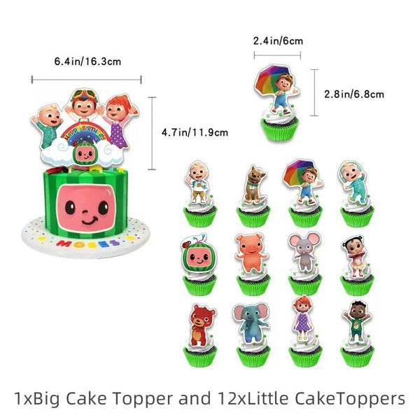 Cocomelon Tableware Party Supplies Kids Birthday Banner Topper Balloon Plate