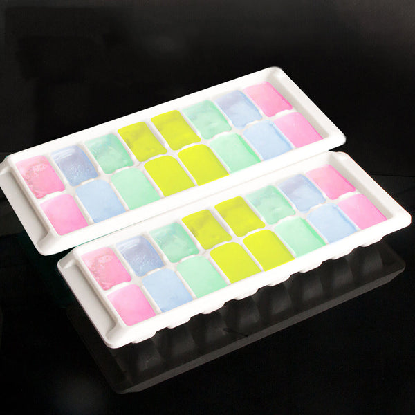 8PCS 16Grids Ice Cube Mould Easy Release White Ice Cube Tray Whiskey Home & Bar