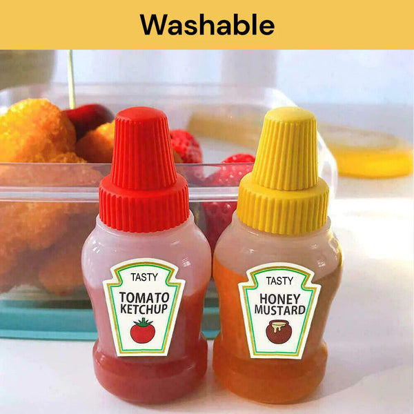 2X Mini BBQ Squeeze Bottle Sauce Bottles Ketchup Mustard Condiment Dispenser AU
