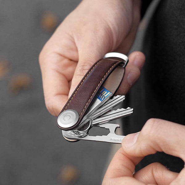 2pcs Leather Smart Keys Holder Organizer Clip Compact Folder Keychain Duration