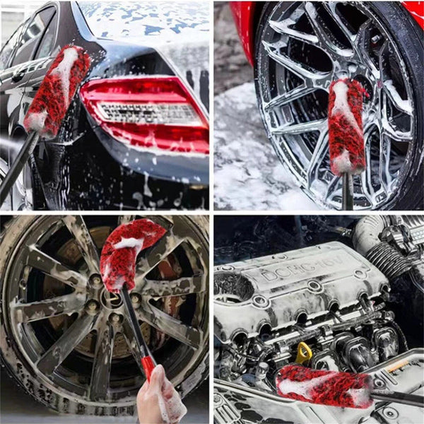 3X Wheel Clean Brushes Woolies Super Plush Soft Alloy Car Wheel Rim Cleaning Kit